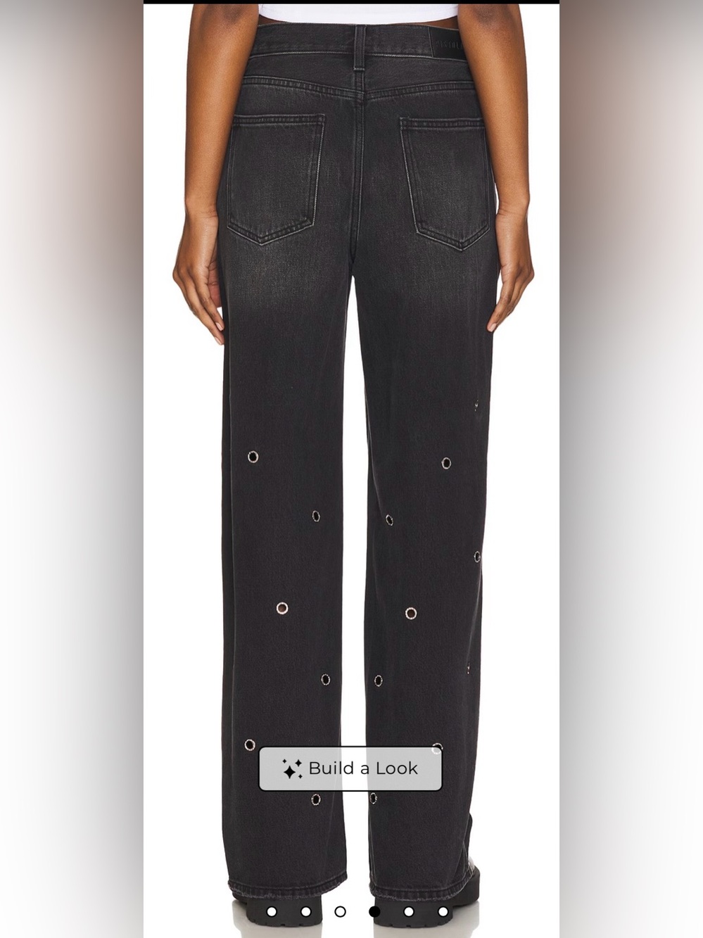 NWT Pistola Hendrix High Rise Wide Leg Jeans Open Rivets - Glamour Black - Sz 32 - Picture 2 of 16